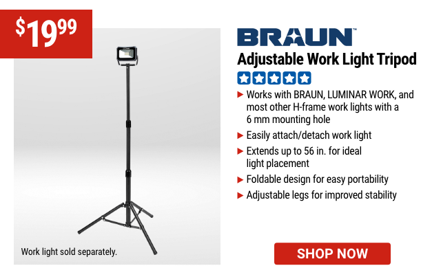 BRAUN: Adjustable Work Light Tripod