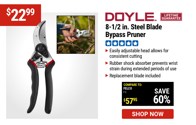 DOYLE: 8-1/2 in. Steel Blade Bypass Pruner