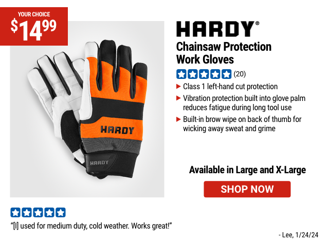 HARDY: Chainsaw Protection Work Gloves