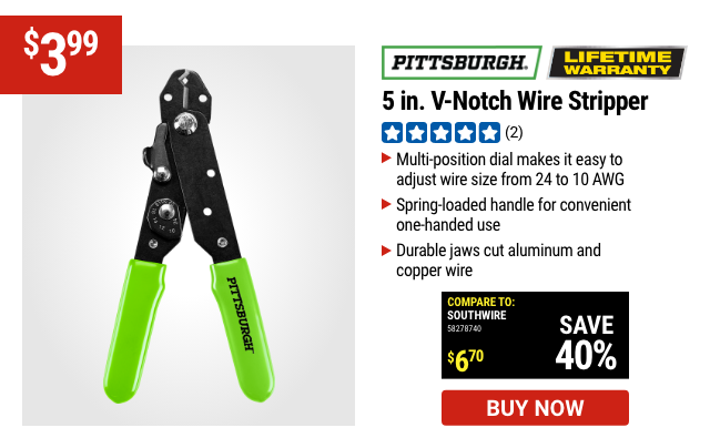 PITTSBURGH: 5 in. V-Notch Wire Stripper