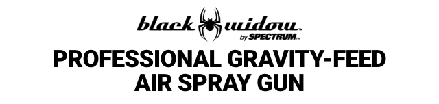 BLACK WIDOW BY SPECTRUM: Professional Gravity-Feed Air Spray Gun with Rear Fan Control