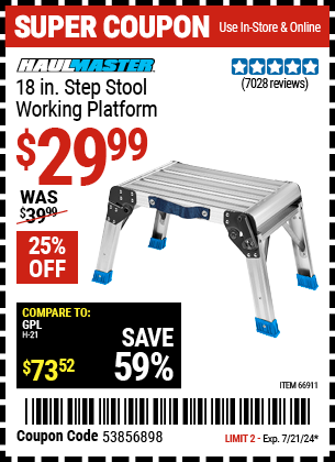 HAUL-MASTER: 18 In. Step Stool Working Platform