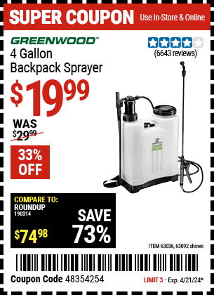 GREENWOOD: 4 Gallon Backpack Sprayer