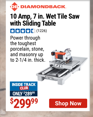 DIAMONDBACK: 10 Amp, 7 in. Wet Tile Saw with Sliding Table - coupon