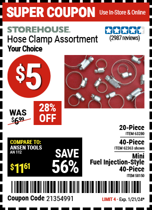 STOREHOUSE: Hose Clamp Assortment, 40 Piece