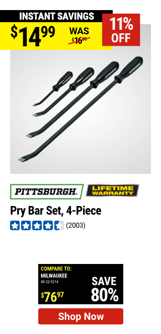 PITTSBURGH: Pry Bar Set, 4 Piece