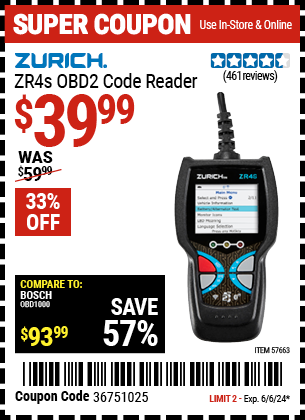 ZURICH: ZR4s OBD2 Code Reader