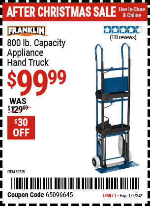 FRANKLIN: 800 lb. Capacity Appliance Hand Truck