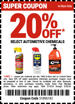 20% OFF SELECT AUTOMOTIVE CHEMICALS