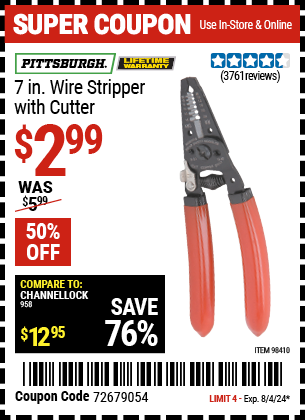 PITTSBURGH: 7 in. Wire Stripper with Cutter