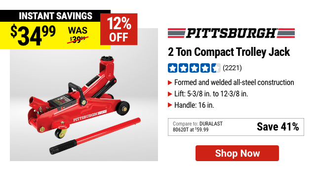 PITTSBURGH AUTOMOTIVE: 2 Ton Compact Trolley Jack