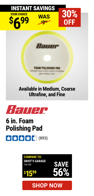 BAUER: 6 in. Foam Polishing Pad 