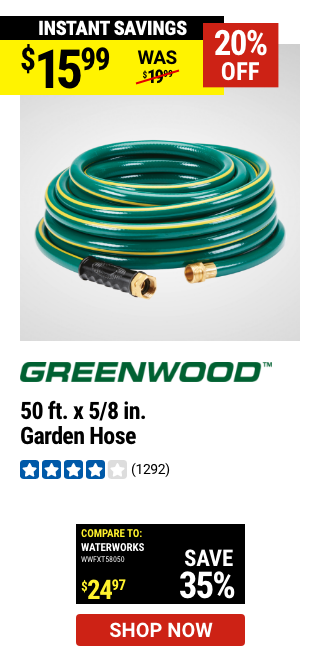 GREENWOOD: 50 ft. x 5/8 in. Garden Hose