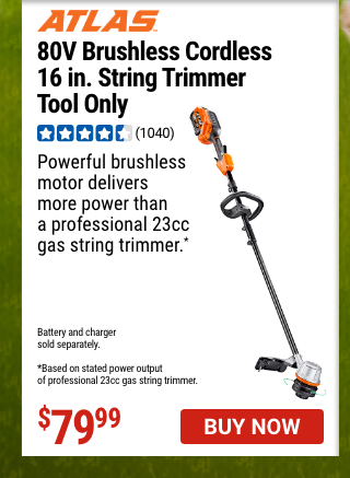 ATLAS: 80V Brushless Cordless 16 in. String Trimmer - Tool Only