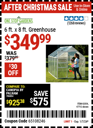 ONE STOP GARDENS: 6 ft. x 8 ft. Greenhouse