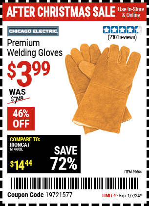 CHICAGO ELECTRIC WELDING: Premium Welding Gloves