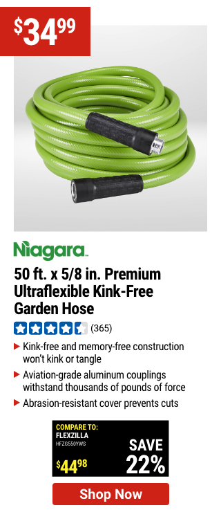 NIAGARA: 50 ft. x 5/8 in. Premium Ultra Flexible Kink-Free Garden Hose