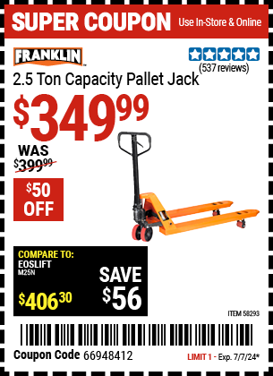 FRANKLIN: 2.5 Ton Pallet Jack