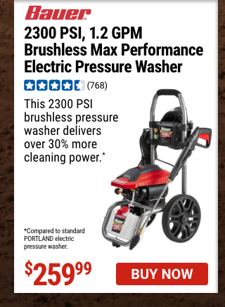 BAUER: 2300 PSI, 1.2 GPM Brushless Max Performance Electric Pressure Washer