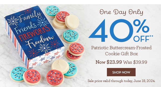 One Day Only - 40% off** Patriotic Buttercream-Frosted Cookie Gift Box - Now \\$23.99