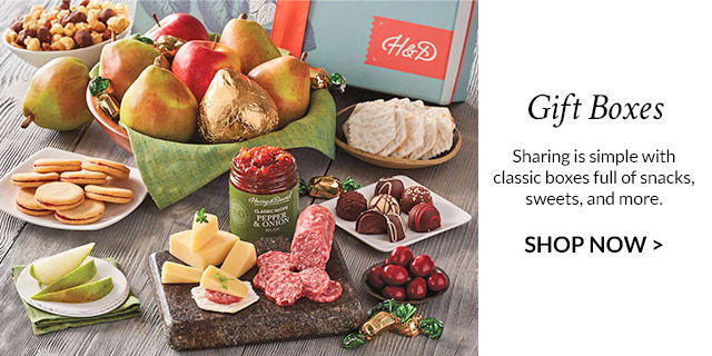 Gift Boxes - Sharing is simple with classic boxes full of snacks, sweets, and more.