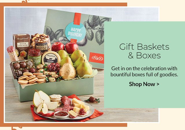 Gift Baskets & Boxes - Get in on the celebration with bountiful boxes full of goodies.