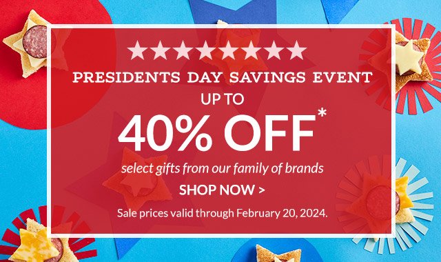 Presidents Day Sale - Up to 40% Off