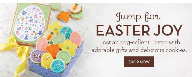 Jump for Easter Joy - Host an Eggs-cellent Easter with adorable gifts and delicious cookies.