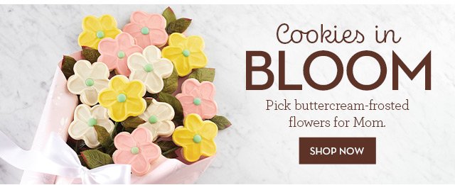 Cookies in Bloom - Pick buttercream-frosted flowers for Mom.