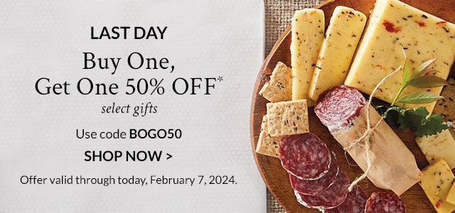 LAST DAY - Buy One, Get One 50% OFF
