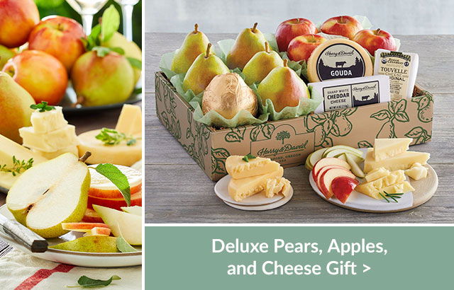 Deluxe Pears, Apples, and Cheese Gift