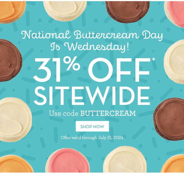 National Buttercream Day Is Wednesday! 31% off sitewide