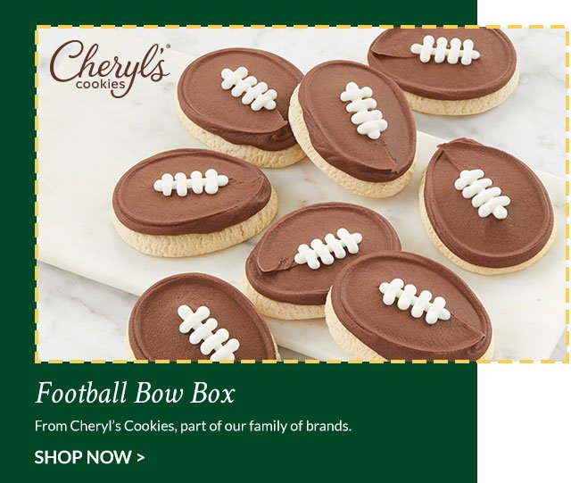 Football Bow Box – From Cheryl's Cookies, part of our family of brands.