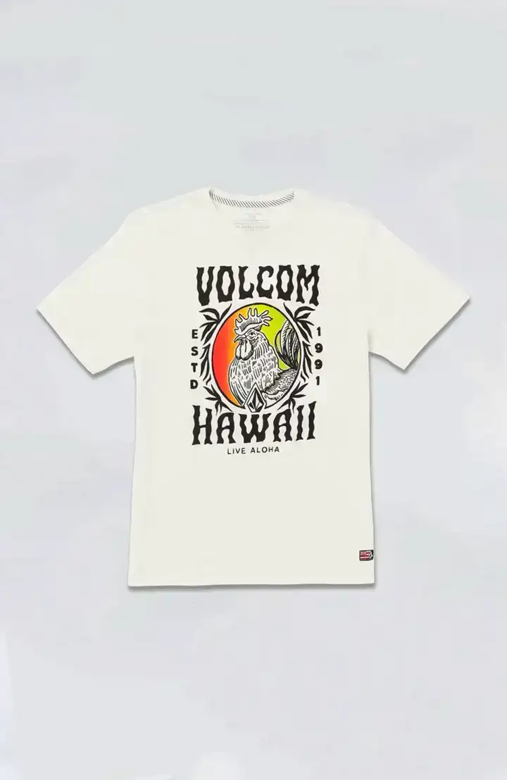 VOLCOM ALOHA ROOSTER TEE - WHITE