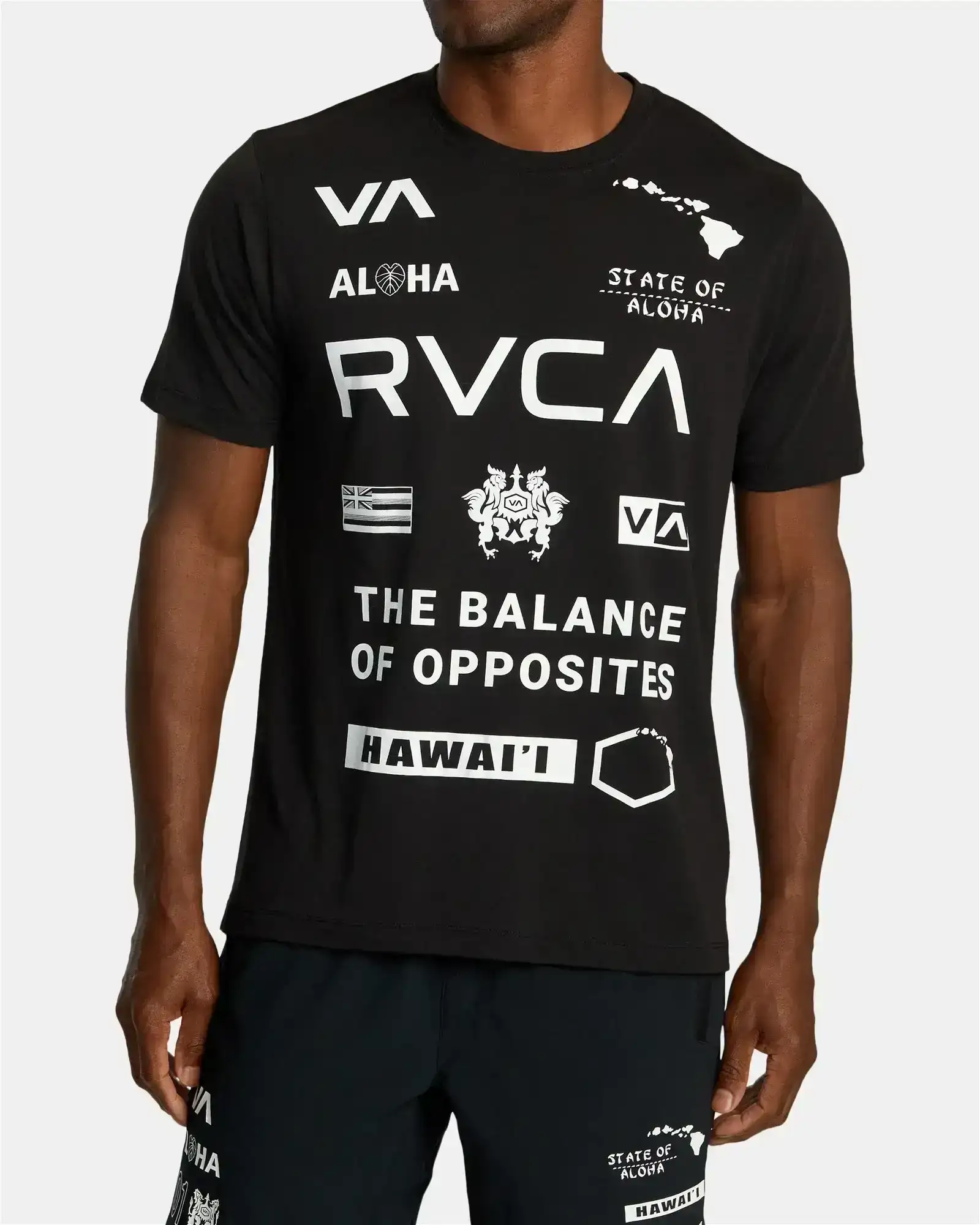 RVCA HAWAII ALL BRAND TEE - BLACK