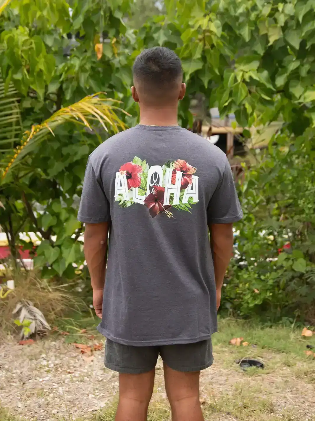 HIC ALOHA ULU TEE - CHARCOAL