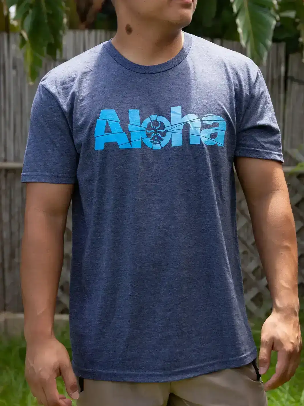 HIC ALOHA SHATTER TEE - HEATHER NAVY