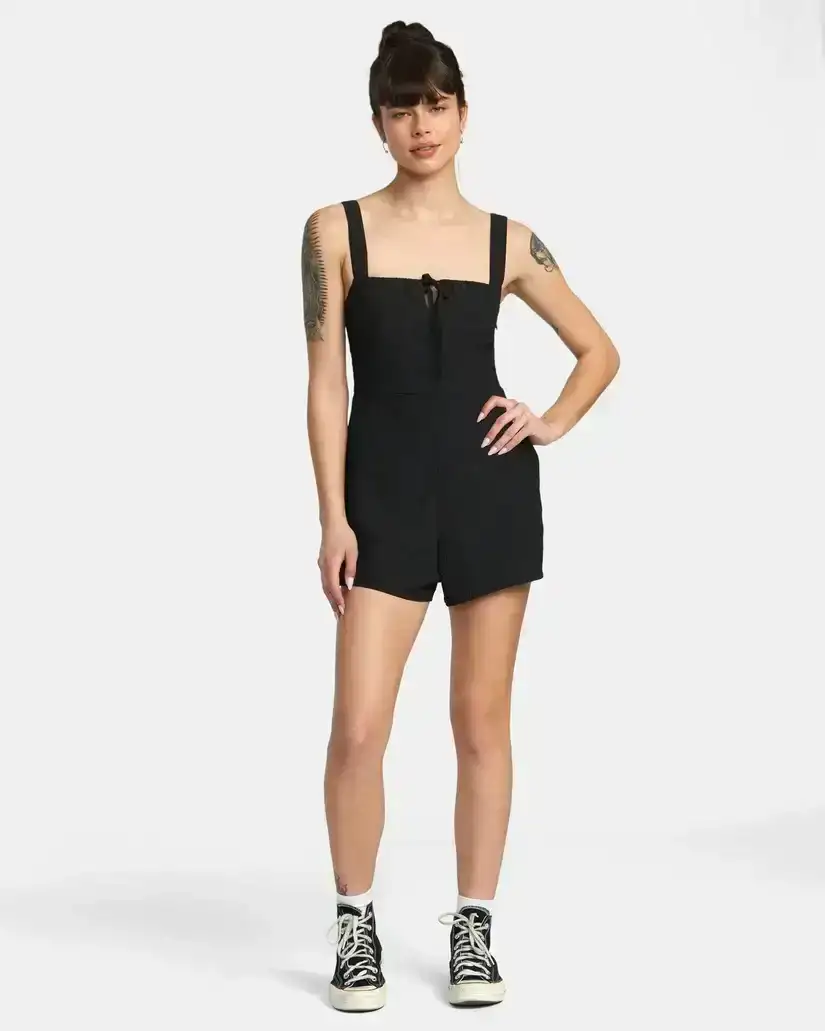 RVCA MAYFAIR ROMPER - BLACK