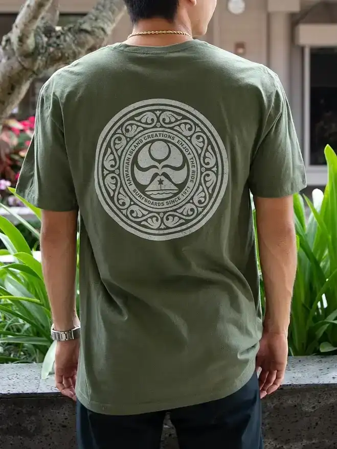 HIC ISLAND DOT TEE - MILITARY GREEN