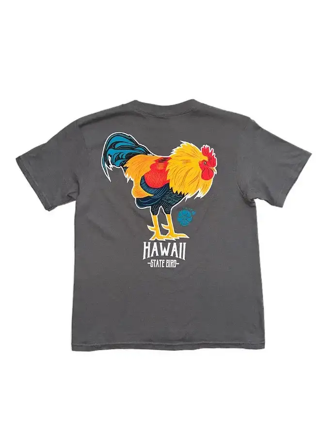 HIC HI STATE ROOSTER YOUTH TEE - GRAY