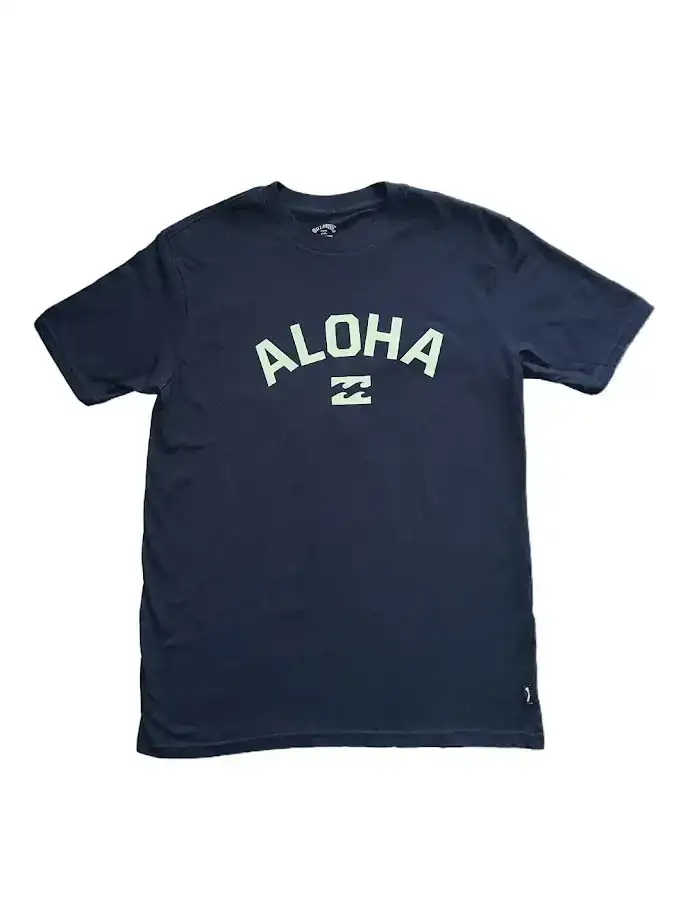 BILLABONG ALOHA COLLEGIATE HI PREM TEE - NAVY