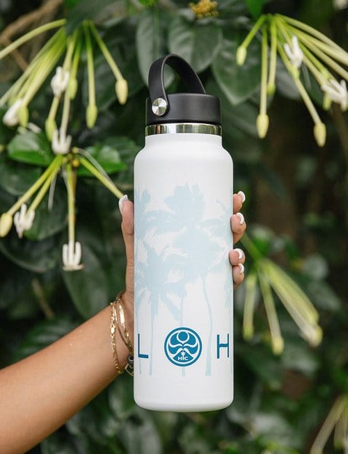 HIC 40oz Aloha Palms Hydro Flask - White