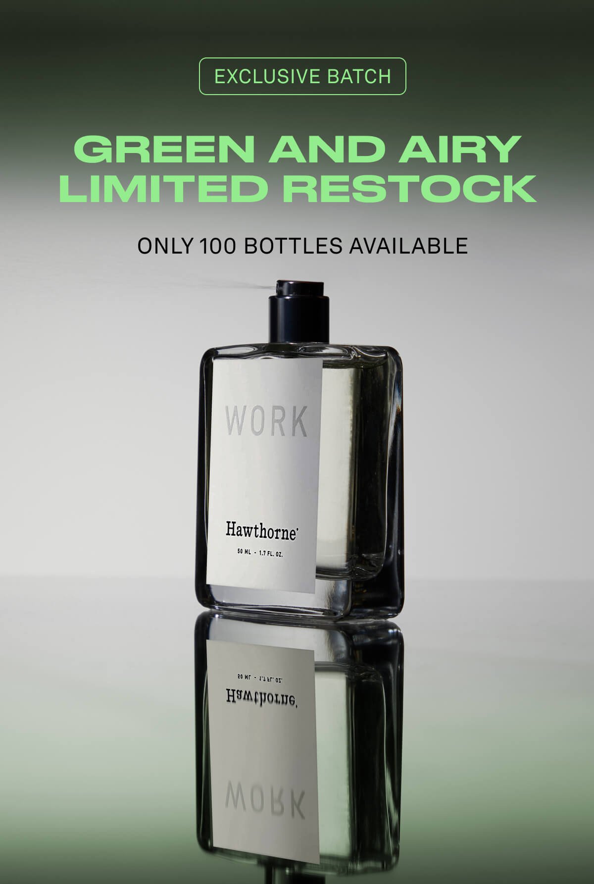 EXCLUSIVE BATCH GREEN AND AIRY LIMITED RESTOCK ONLY 100 BOTTLES AVAILABLE