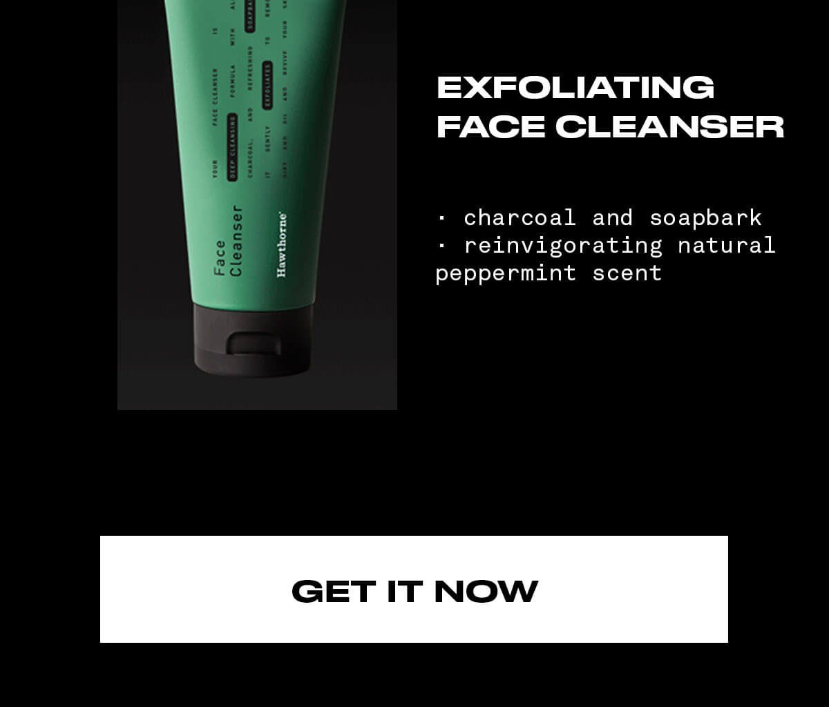 EXFOLIATING FACE CLEANSER charcoal and soapbark reinvigorating natural peppermint scent GET IT NOW