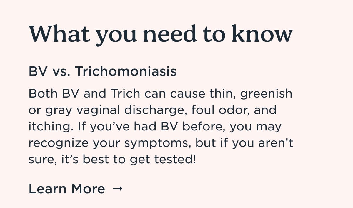 BV vs. Trichomoniasis