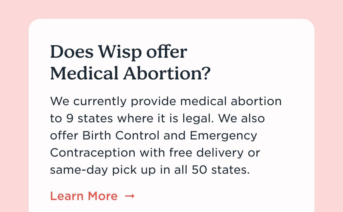 Does Wisp offer Medical Abortion? | Learn More