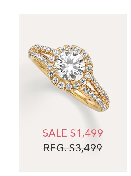 Light Heart® Lab Grown Diamond Halo Engagement Ring in 14K Gold (1 1/2 ct. tw.) SALE \\$1,499 | Reg. \\$3,499