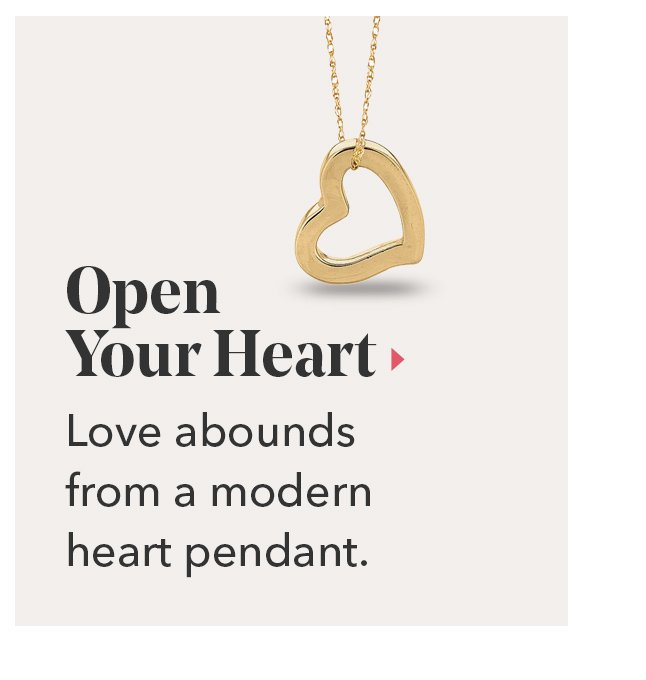 Open Your Heart | Love abounds from a modern heart pendant.