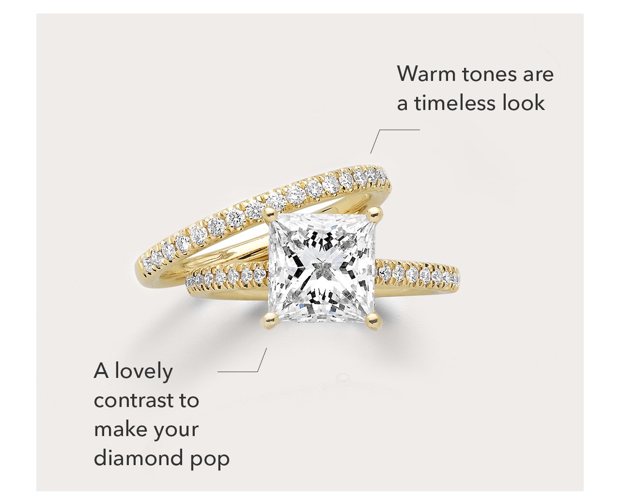 Warm tones are a timeless look | A lovely contrast to make your diamond pop