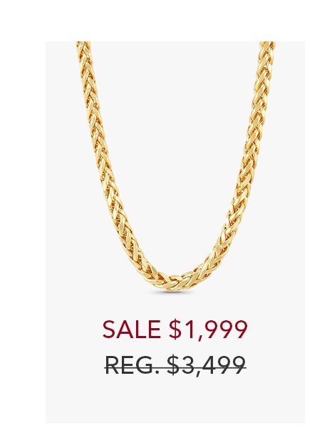 Hollow Wheat Chain in 10K Yellow Gold | SALE \\$1,999